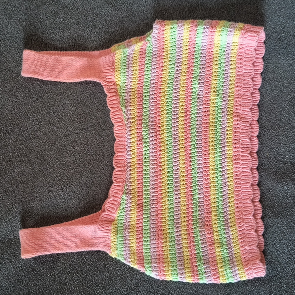 Wild fable knitted crop top rainbow pastel